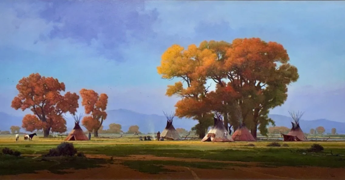 New work by Alan Kruse on this beautiful Monday morning⁠
Season of the Sun | 30x60 | oil⁠
#fineart #southwestart #santafeartgallery