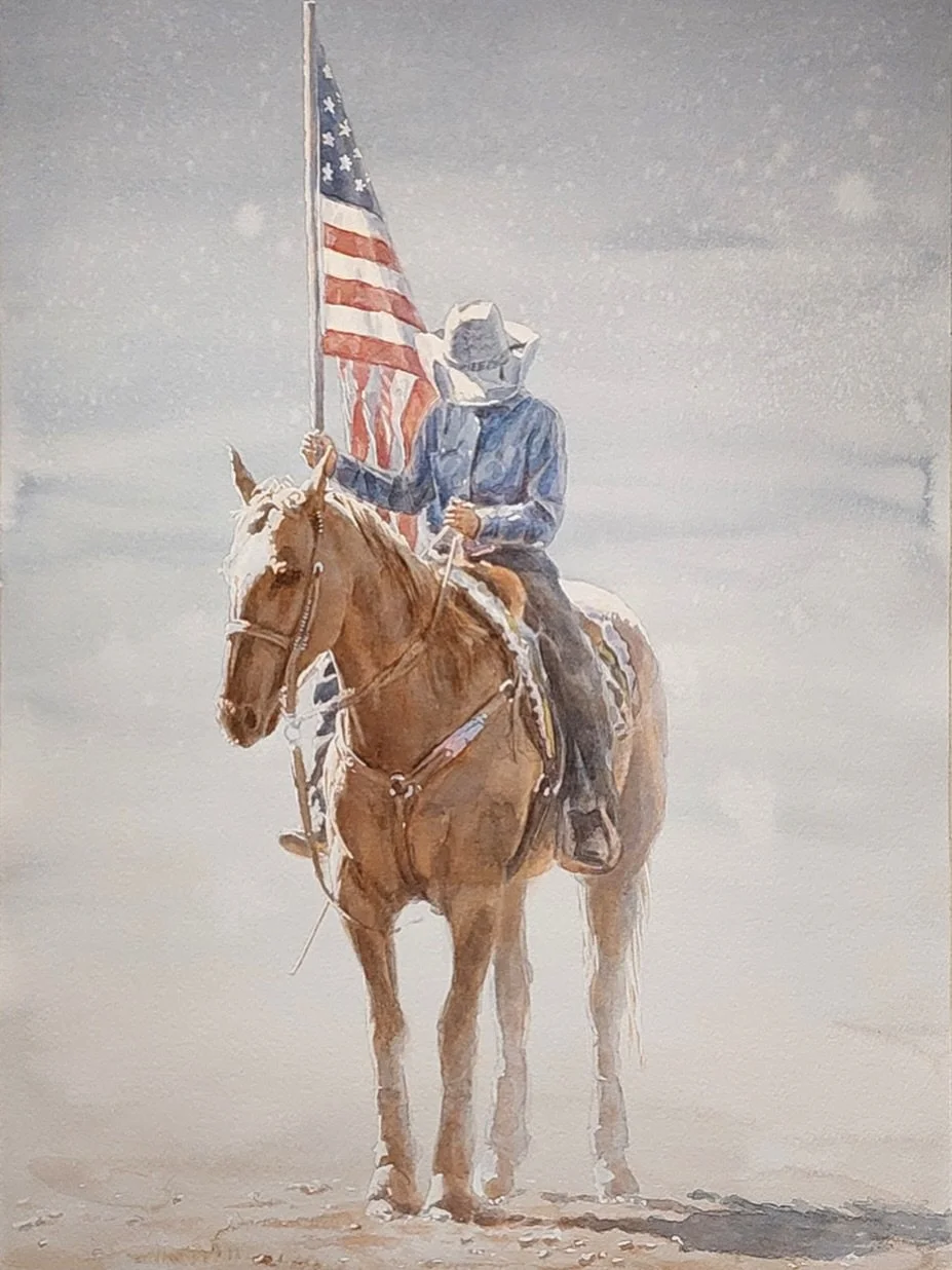 New work by Israel Holloway | Morning Anthem | 24x14 | watercolor⁠
⁠
Born in 1972 in Boulder, Colorado, Israel Holloway grew up in the Yampa Valley, sharing the same back country as Butch Cassidy, the Sundance Kid, Annie Basset and the Wild Bunch. As