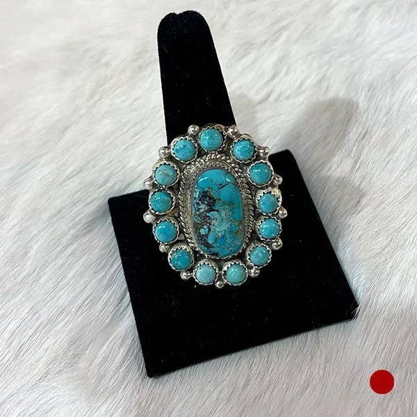 SOLD - #5 Turquoise Cluster Ring