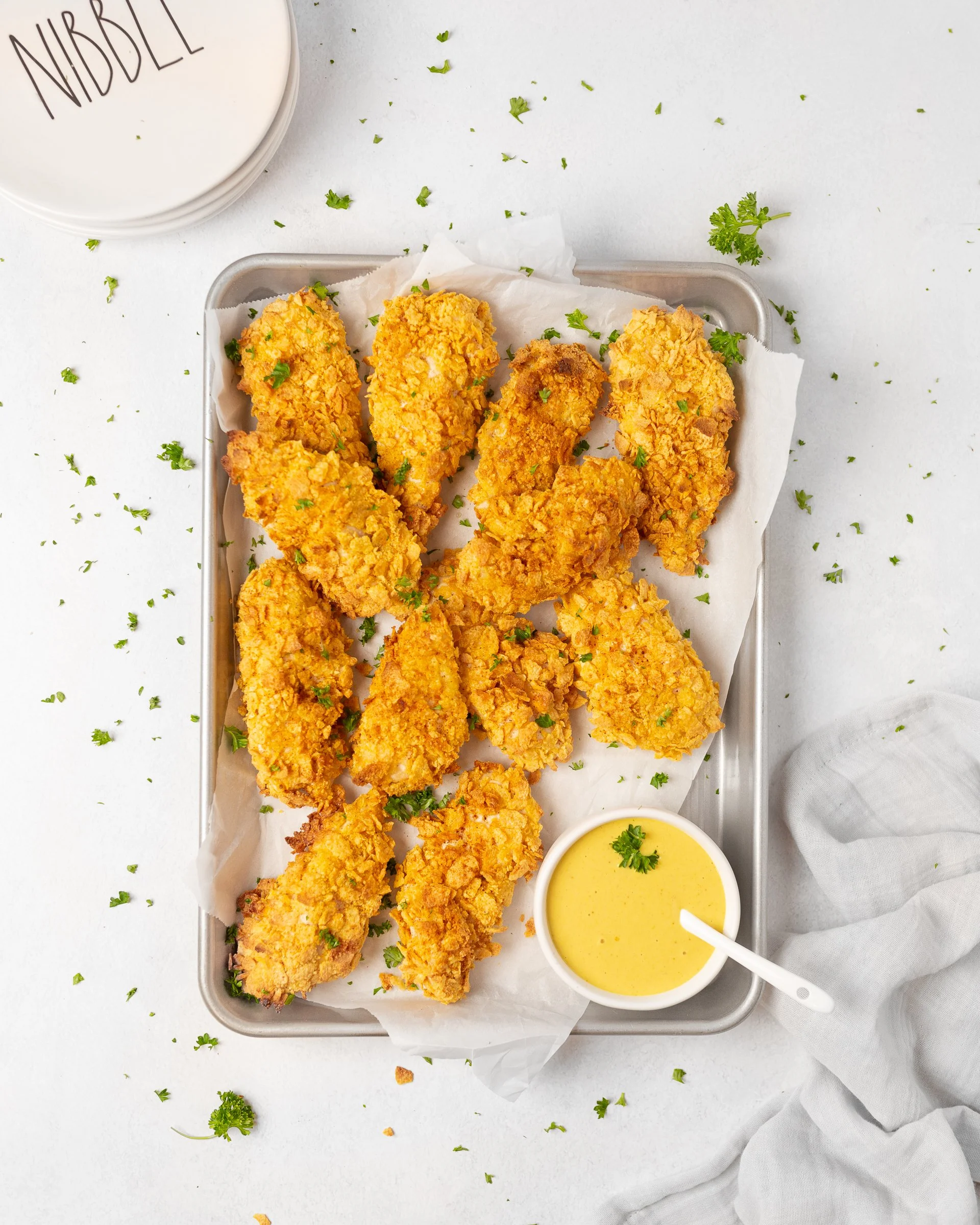 Crispy Glutenfree Chicken Tenders with Honey Garlic Mustard