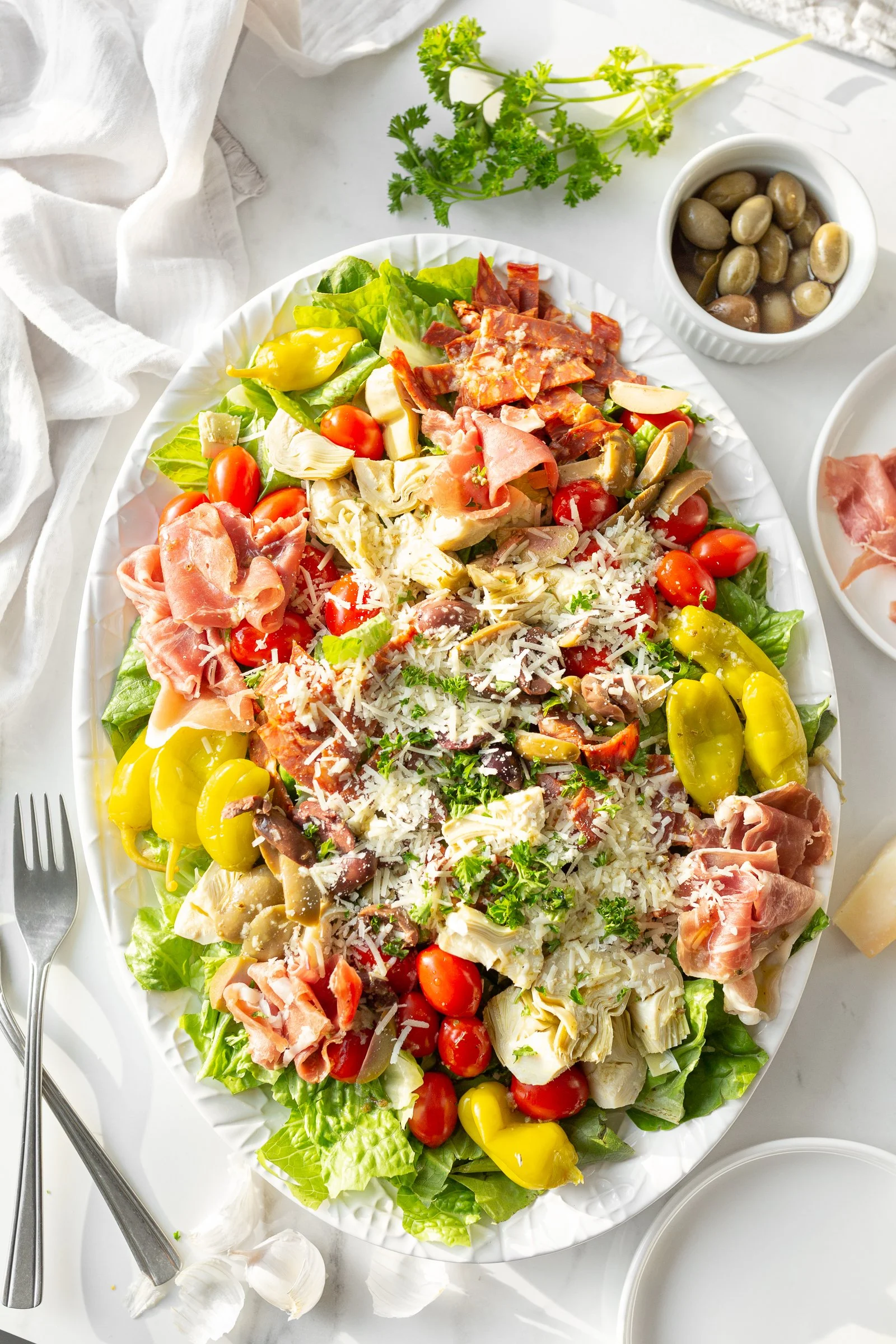 Antipasto Salad with Italian Vinaigrette — Strawberry Cream Kitchen