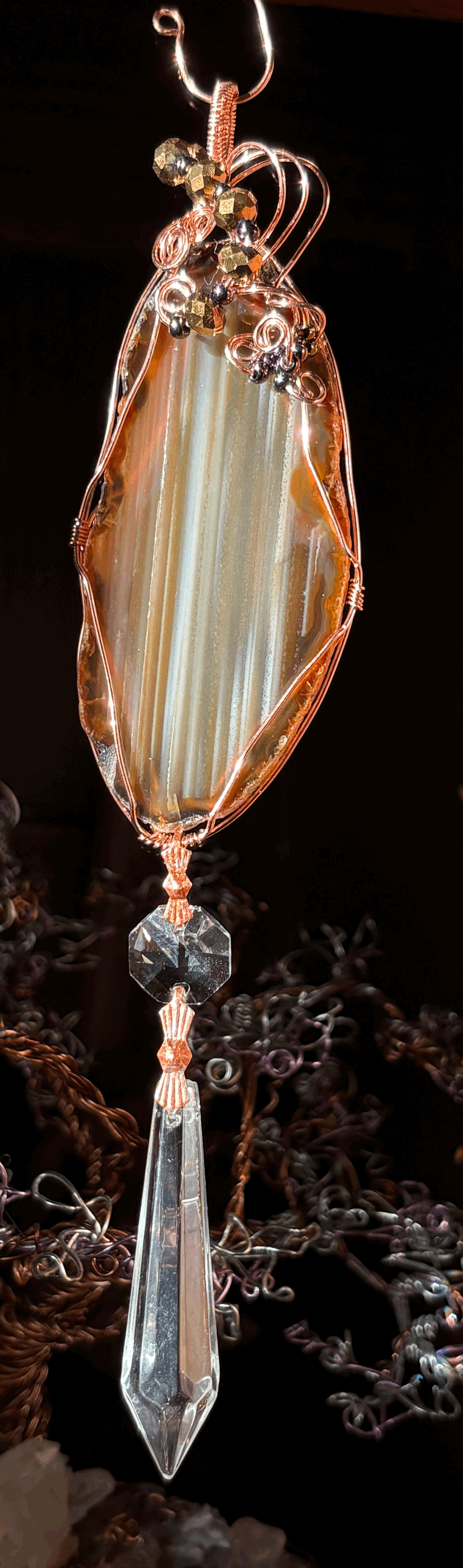 Wire Wrap an Agate Slice Necklace/Sun Catcher