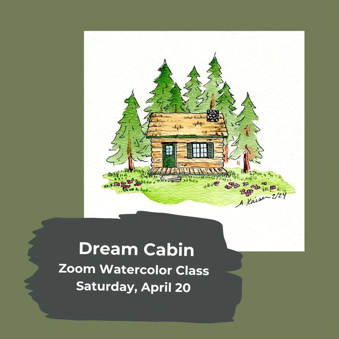 Paint your dream cabin with me this Saturday! I'll be sharing some of my favorite techniques for creating fun, colorful illustrations using pencil, pen and paint 🎨 

This watercolor class is offered via Zoom, in partnership with @kulacloth Kula Acad