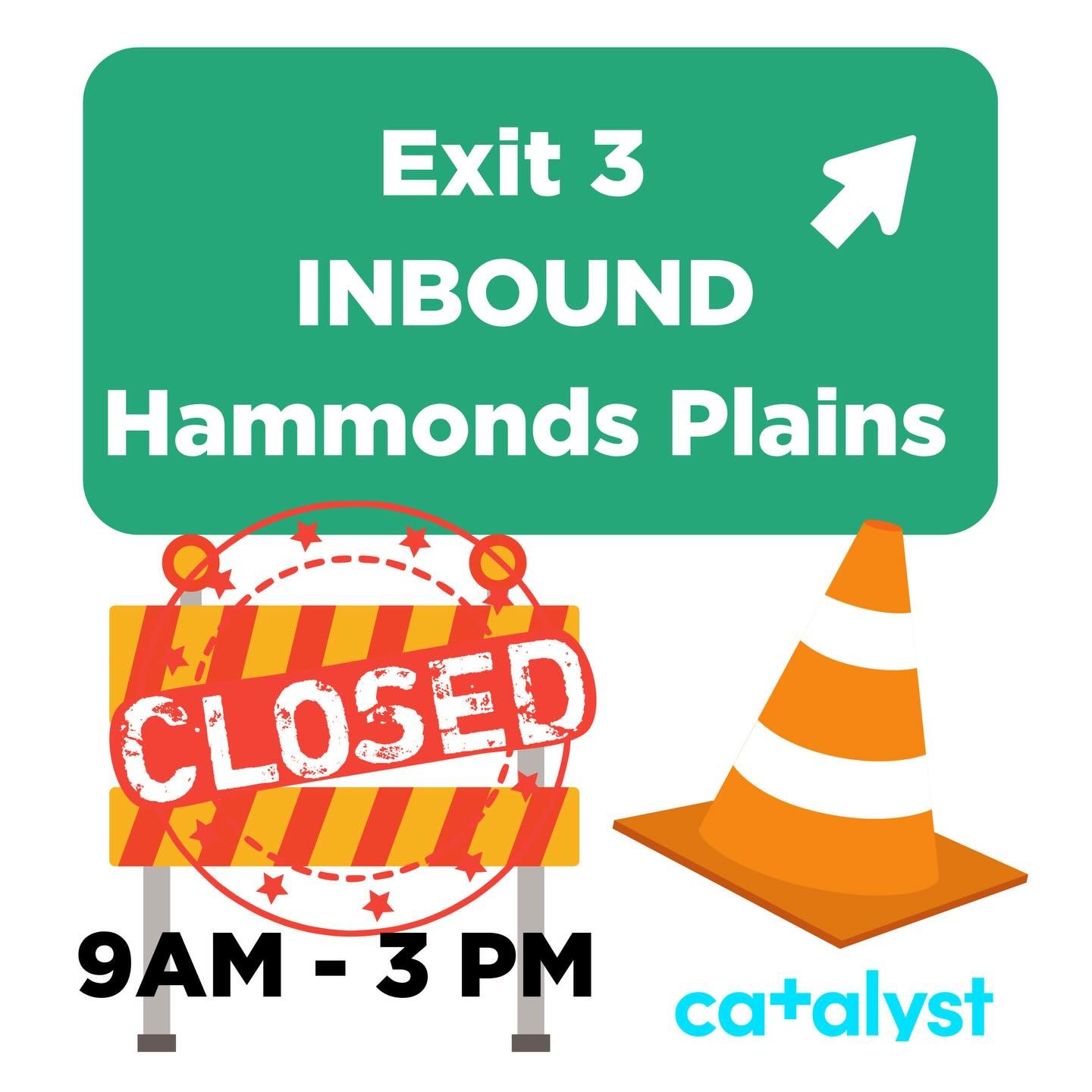 🚨CONSTRUCTION ALERT! 🚨 

There is ongoing construction on the 102 inbound, EXIT 3 HAMMONDS PLAINS and it will be CLOSED daily from 9am-3pm 

Traffic has been heavier than usual

Please plan a little extra travel time so you can arrive safely and on