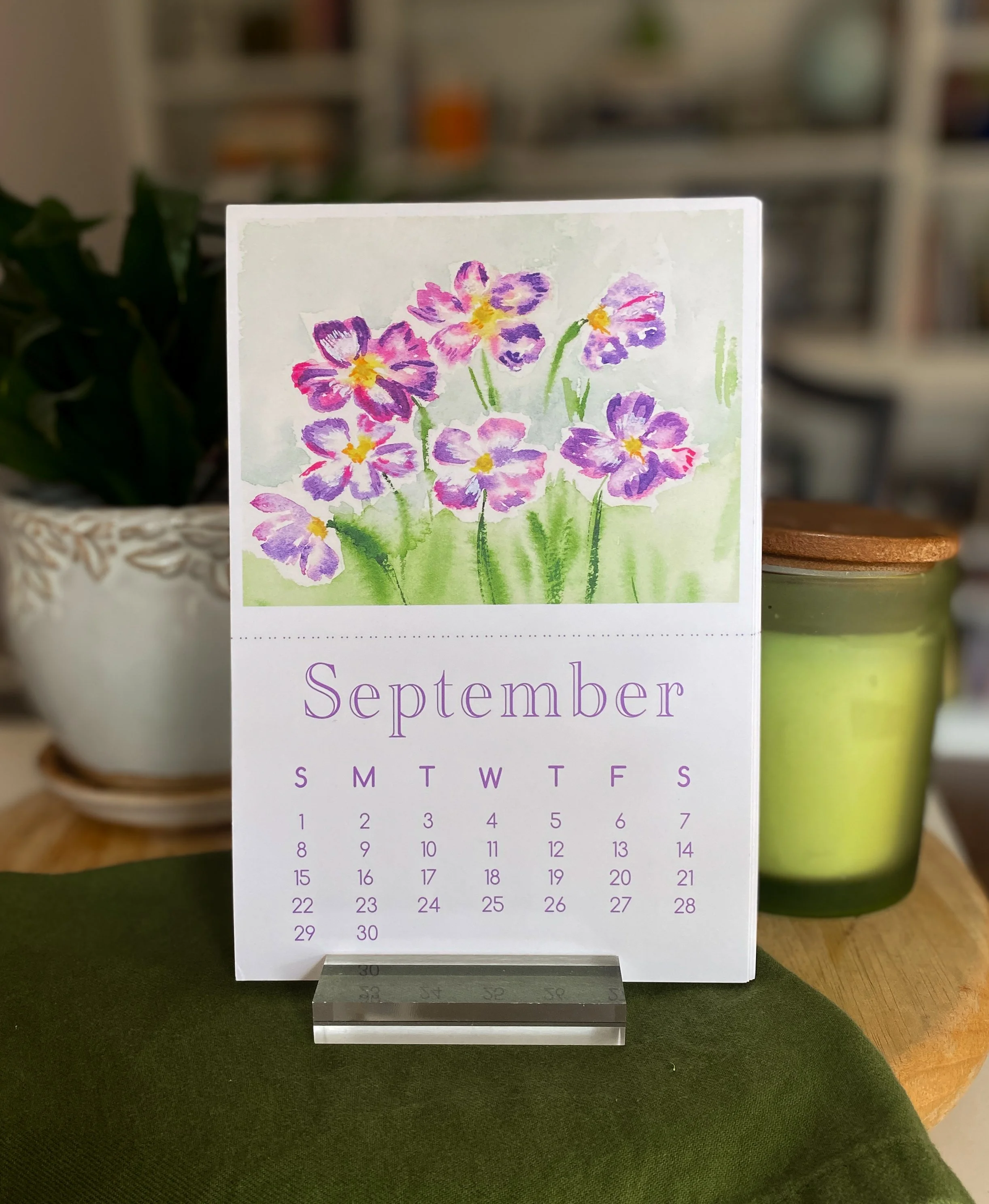 Clear Acrylic Desk Calendar Stand — Lisa Jane Art