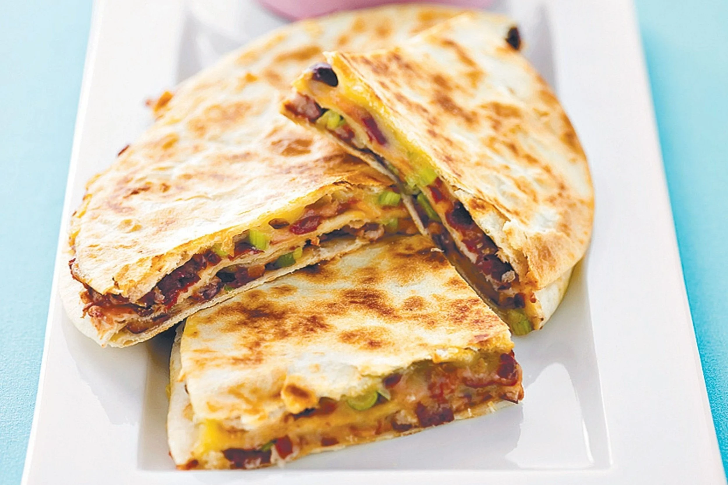 Beefy Bean and Cheese Quesadillas