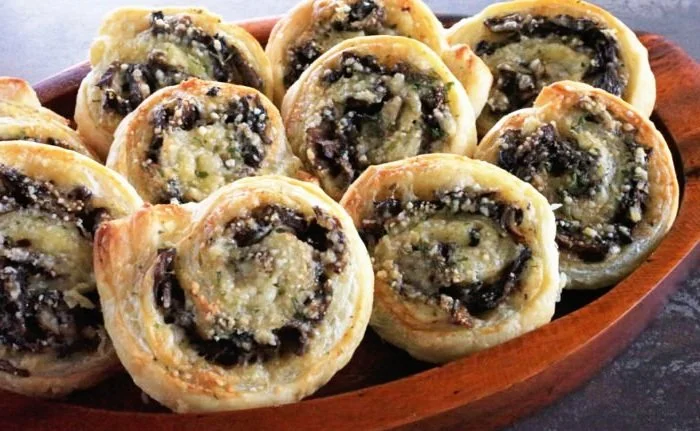 Mushroom and Onion Pastry Pinwheels