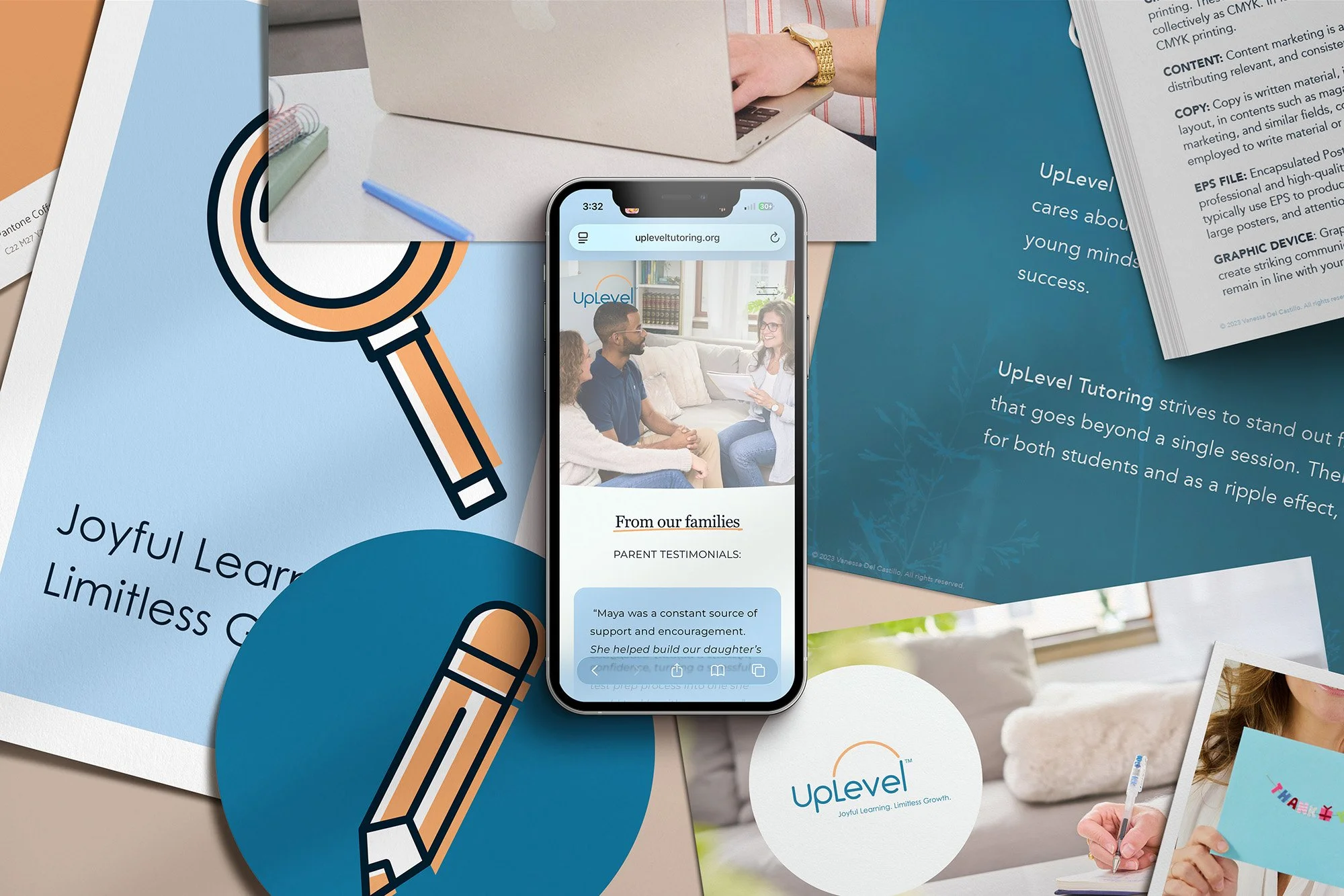 The Light Arts Design UpLevel Tutoring branding