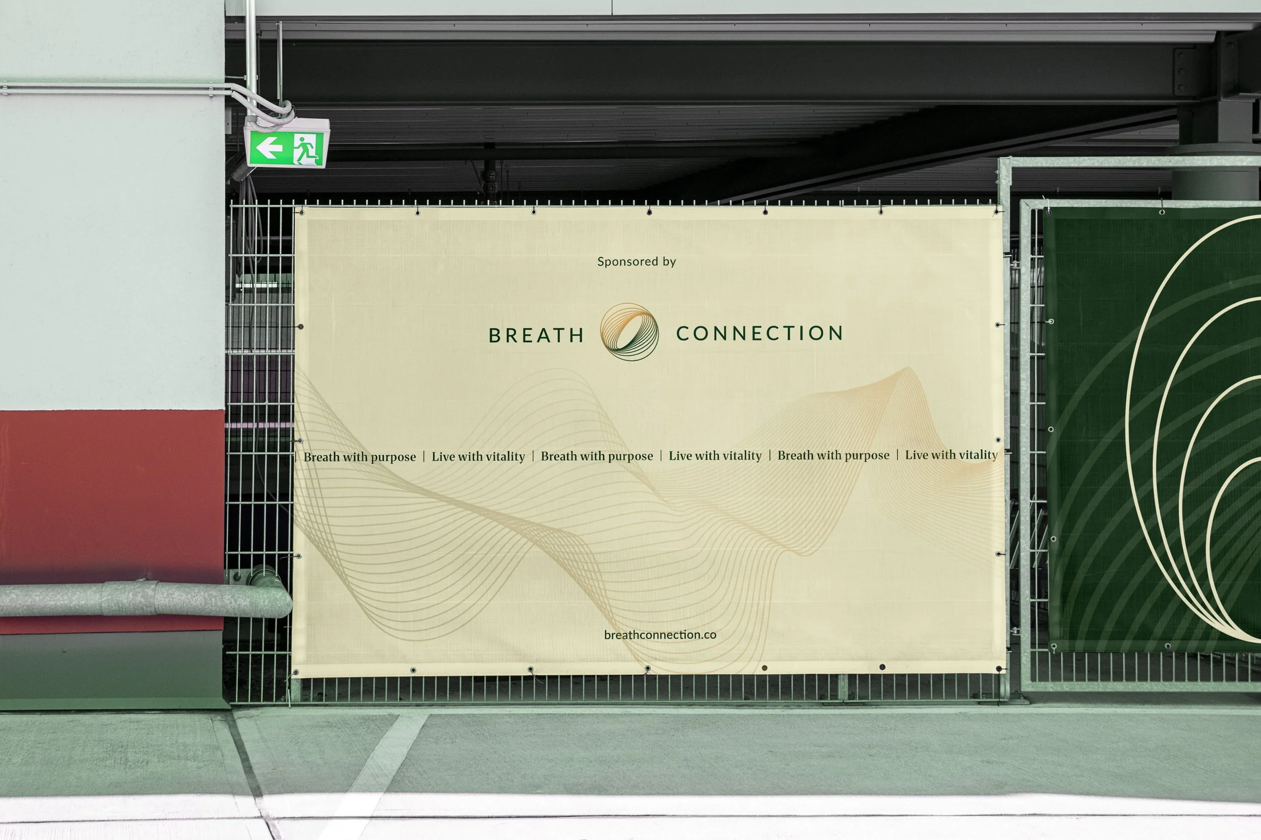 Breath Connection branded posters — conscious brand identity in application