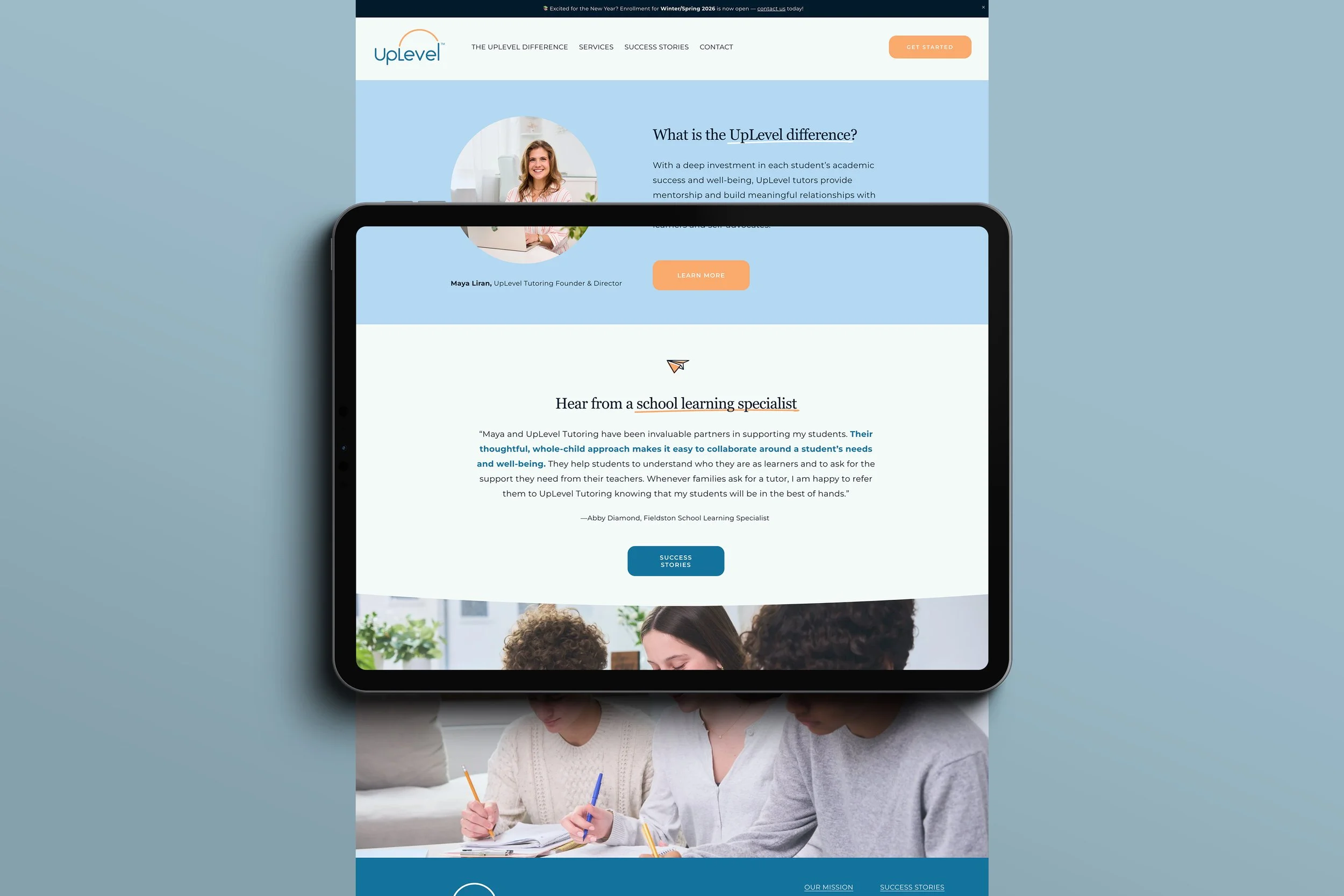 The Light Arts Design UpLevel Tutoring branding