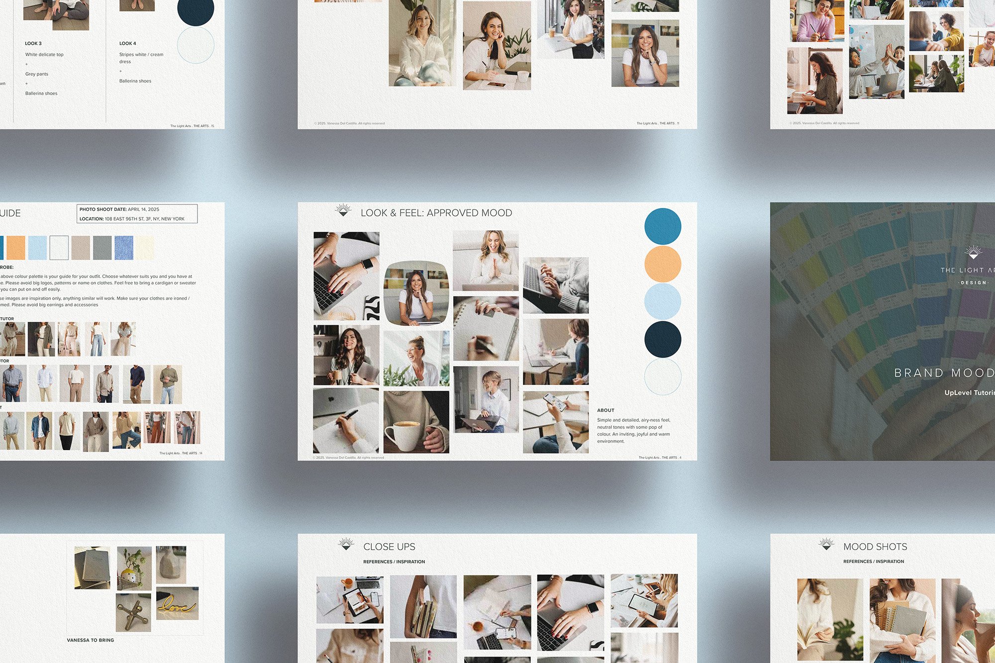 UpLevel Tutoring visual direction moodboards — The Light Arts Design