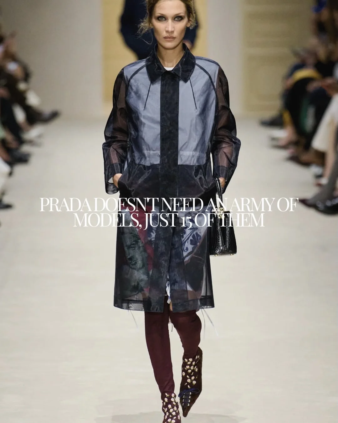 Prada just proved at Milan Fashion Week Fall Winter 2026 that impact doesn&rsquo;t come from numbers, it comes from intention. While most runways rely on an endless procession of faces, Miuccia Prada and Raf Simons did the opposite. Only 15 models wa
