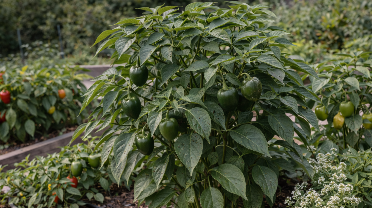 Manzano peppers in Scotts Valley garden bed