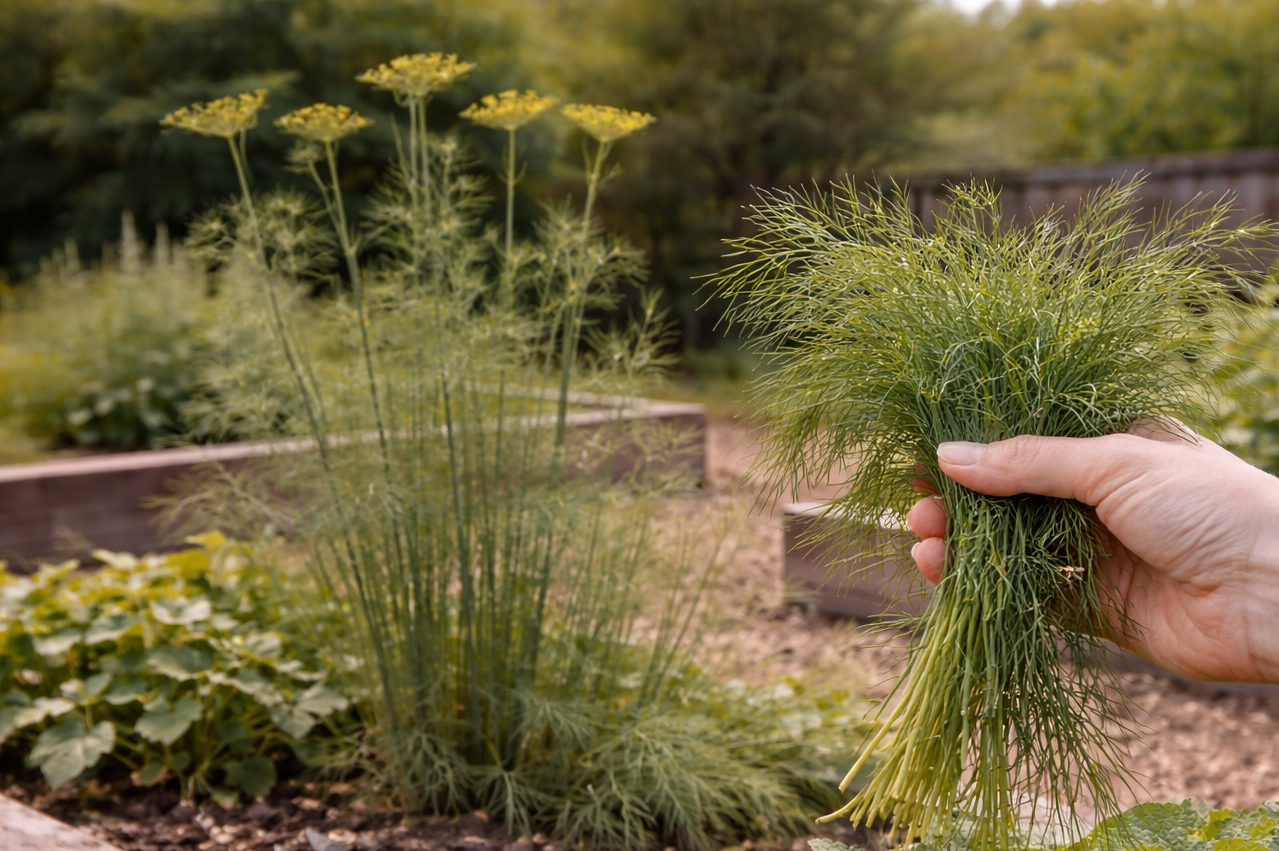 Harvesting Dill in Scotts Valley