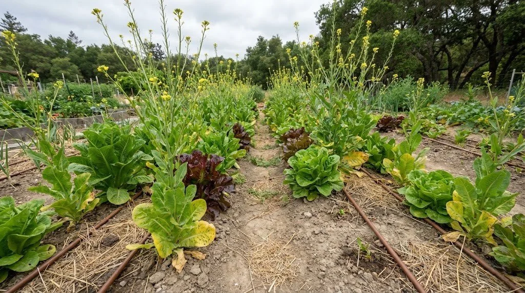 Bolting Lettuce in Santa Cruz Garden