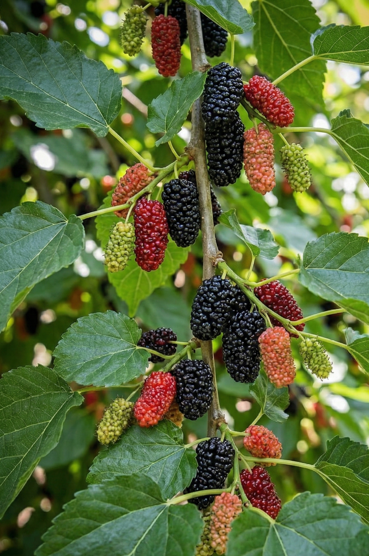 Ripening Mulberries on a tree