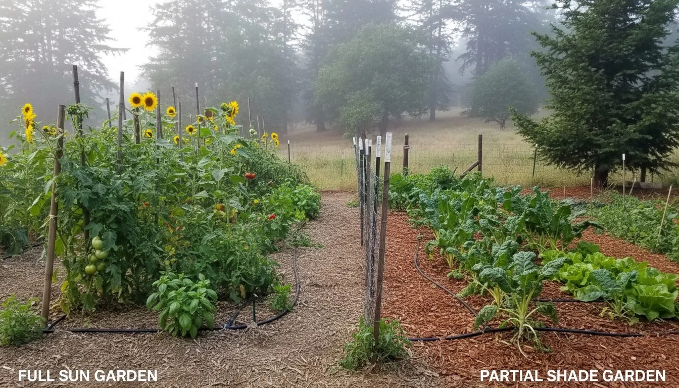 Full Sun vs. Partial Shade Garden Productivity