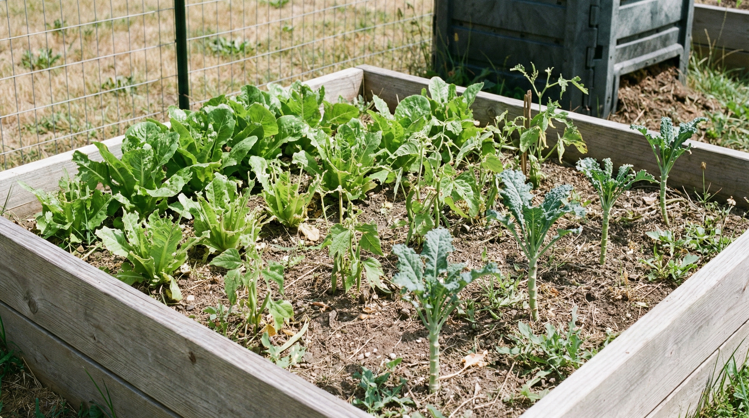 Pest damaged greens in santa cruz garden