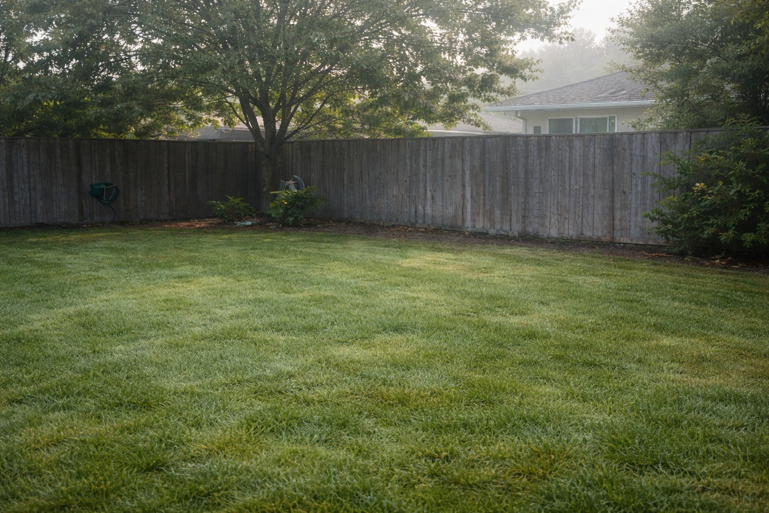 Before photo showing lawn area to be converted