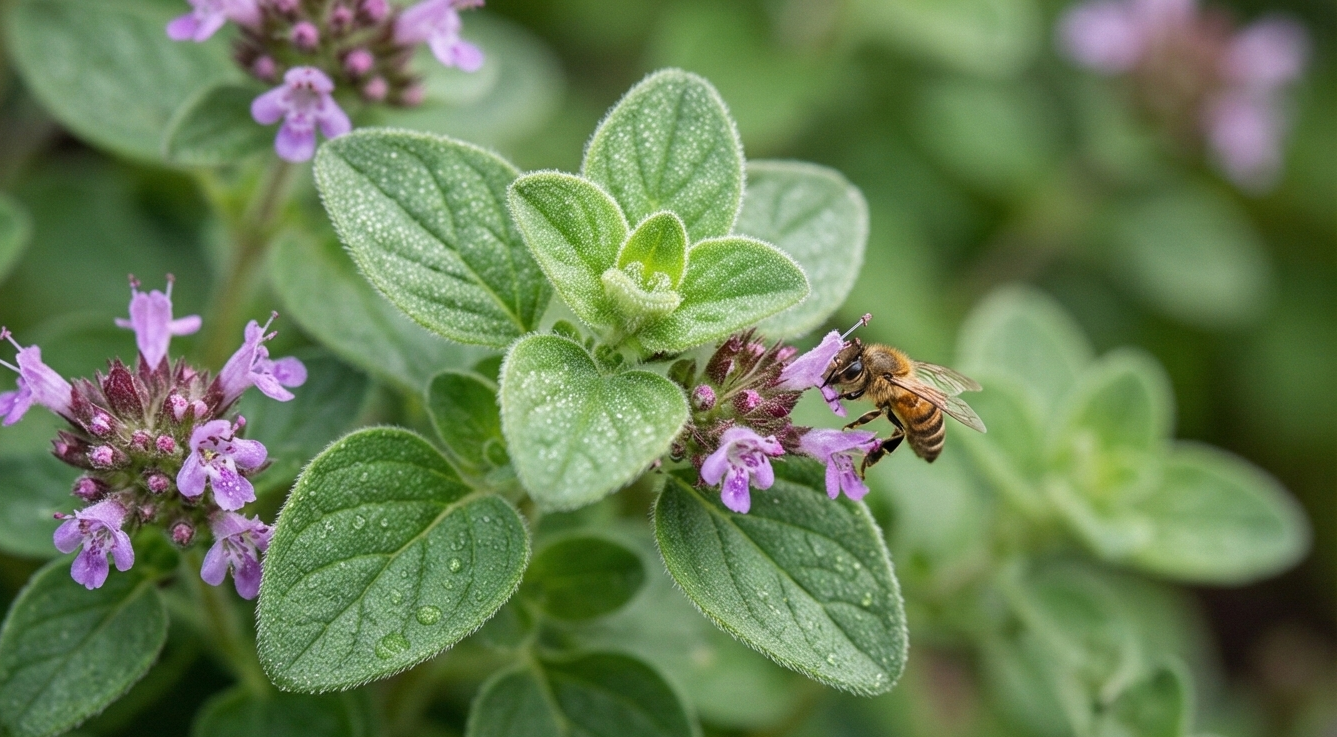 Boulder Creek Herb Garden with Oregano in bloom