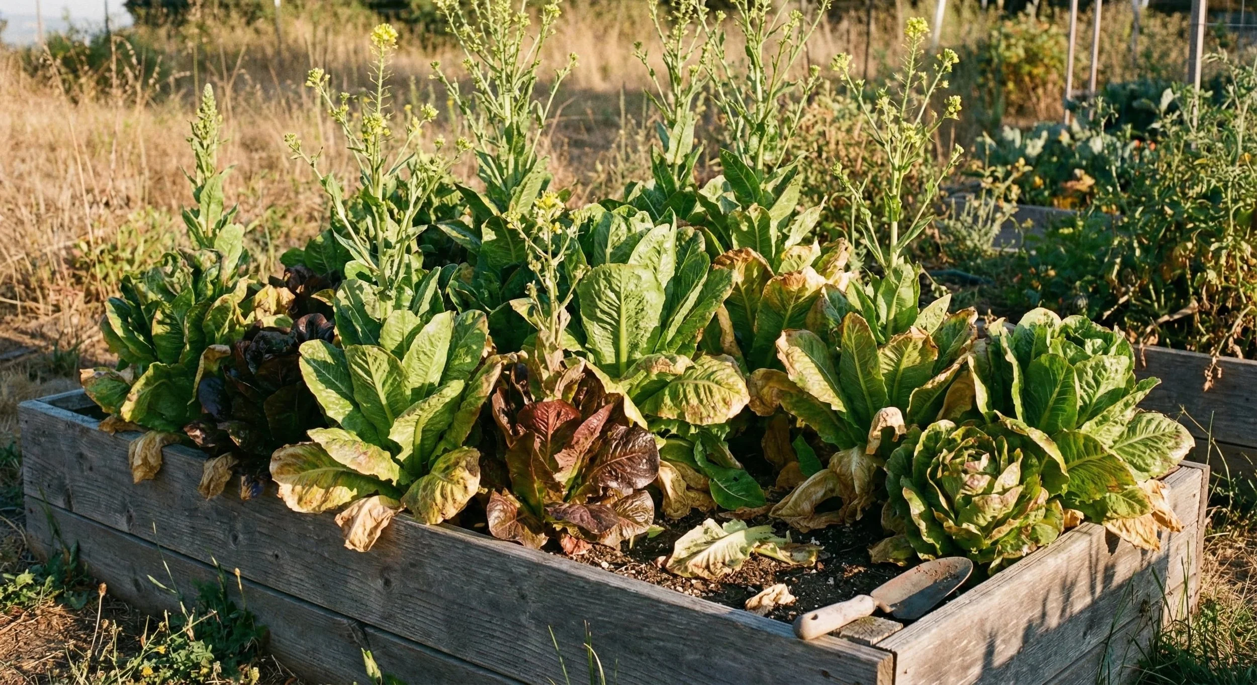 Bolting lettuce in Santa Cruz Raised Bed Garden