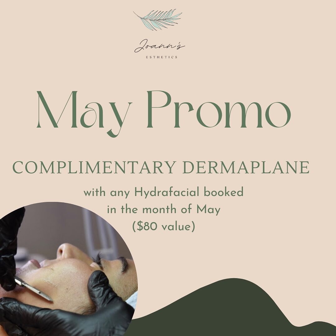 When paired together, these two facial rejuvenation treatments address virtually every skin concern you could possibly have. Book your Hydrafacial appointment today and receive a complimentary Dermaplaning treatmeant when booked in May!