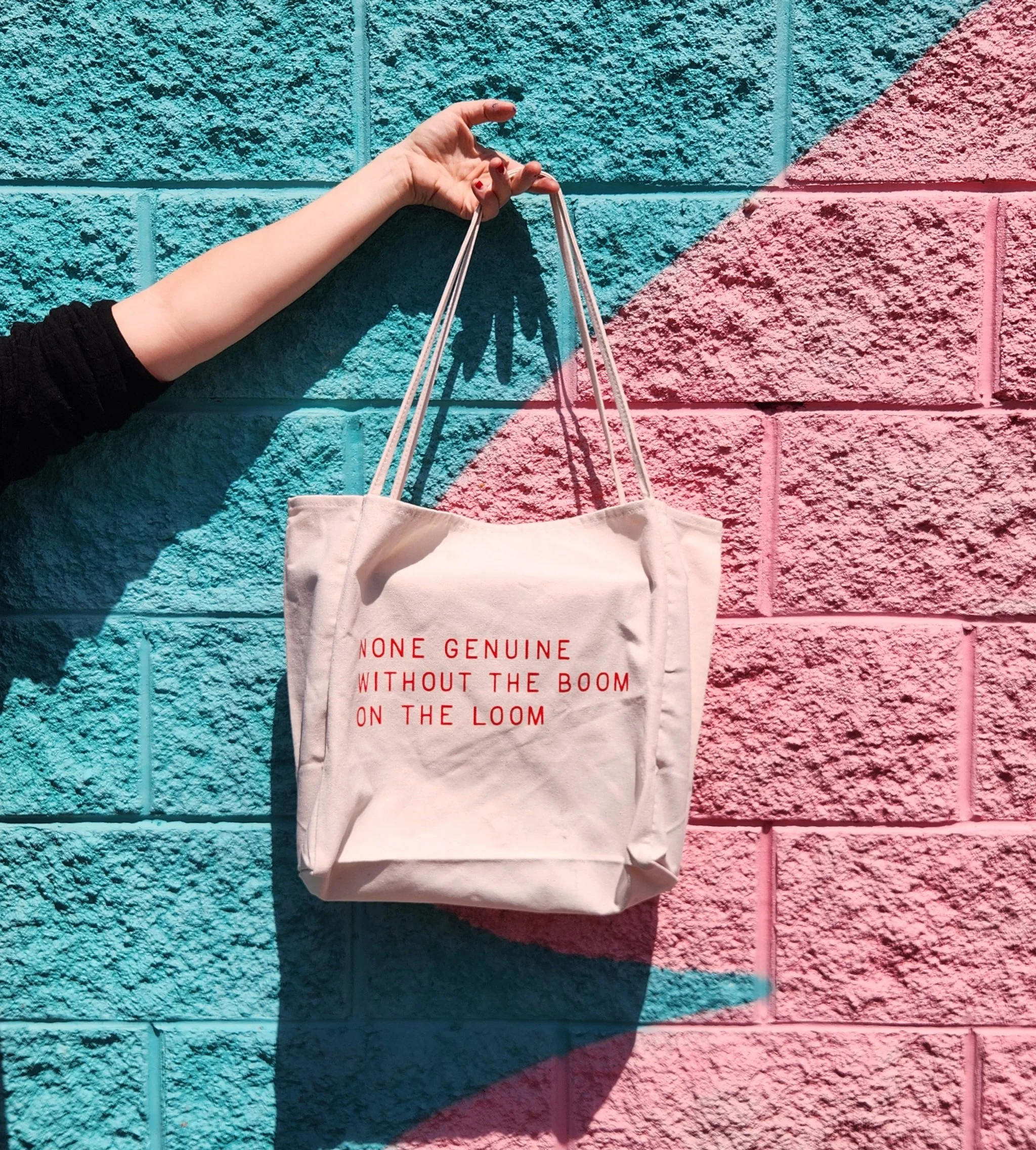 NONE GENUINE logo tote