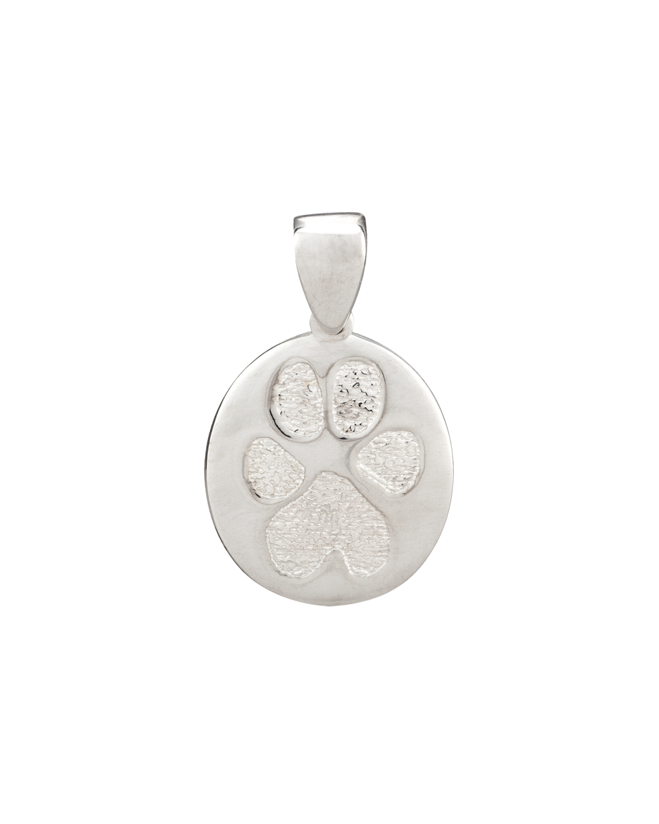 Small Paw Print Sterling Silver Necklace | Stone Cottage Jewelry - Harpers