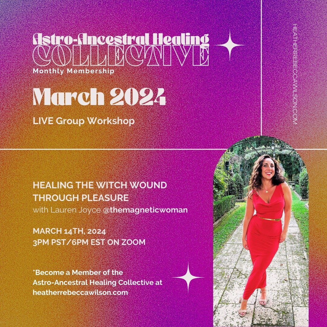 ✨ Learn how to transcend the 7 wounds of the feminine and open yourself up for MORE....more impact, abundance and pleasure in Lauren Joyce's (@themagneticwoman)LIVE workshop inside the Astro-Ancestral Healing Collective, &quot;Healing The Witch Wound