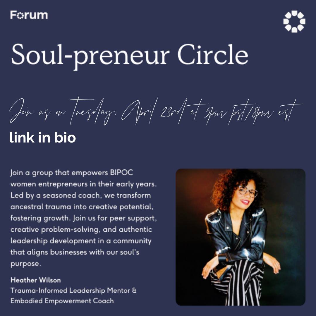 🌟 Ready to ignite your entrepreneurial journey? 🌟

If you're a BIWOC entrepreneur starting a service-based and soul-aligned business, the Soul-preneur Circle is your go-to community! Join us for peer support, authentic leadership development, and c