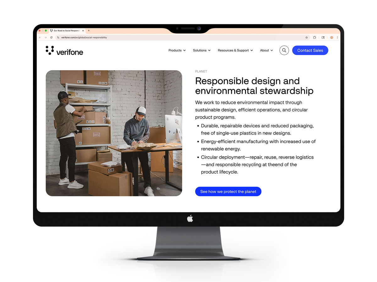 Sustainability landing page view 2