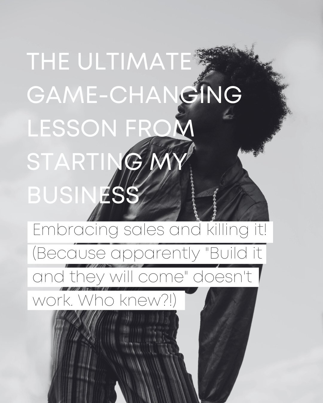 Let me share some of the enlightening thoughts that crossed my mind:

👉🏽 Sales can wait until I've made it big in biz (you know... by making no sales 🤣) 
👉🏽 Imma sit back, relax, and wait for clients to magically flock to me. I mean, brilliant p