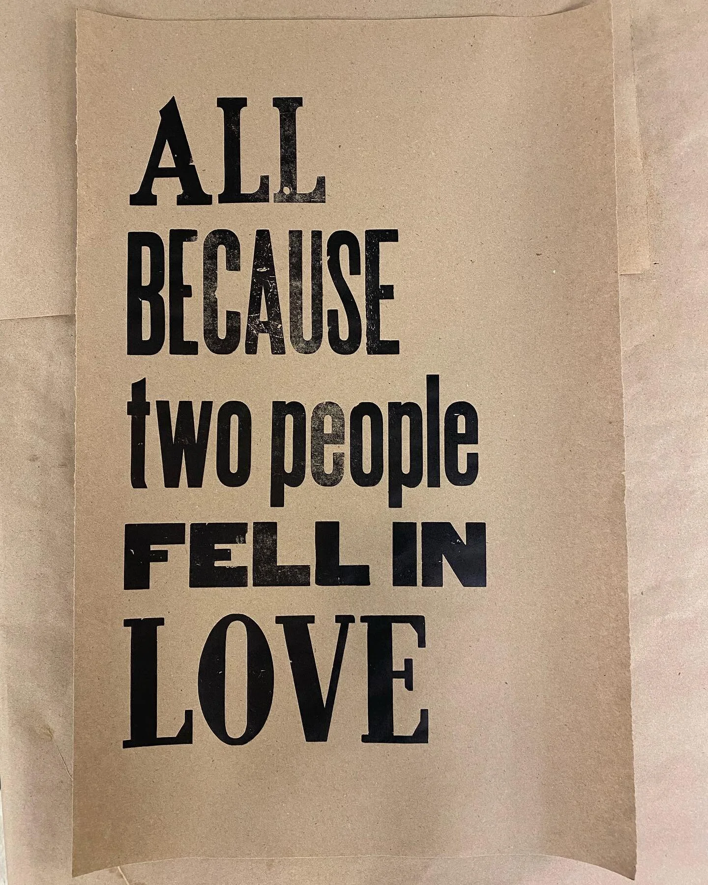 letterpress poster for my grandparents