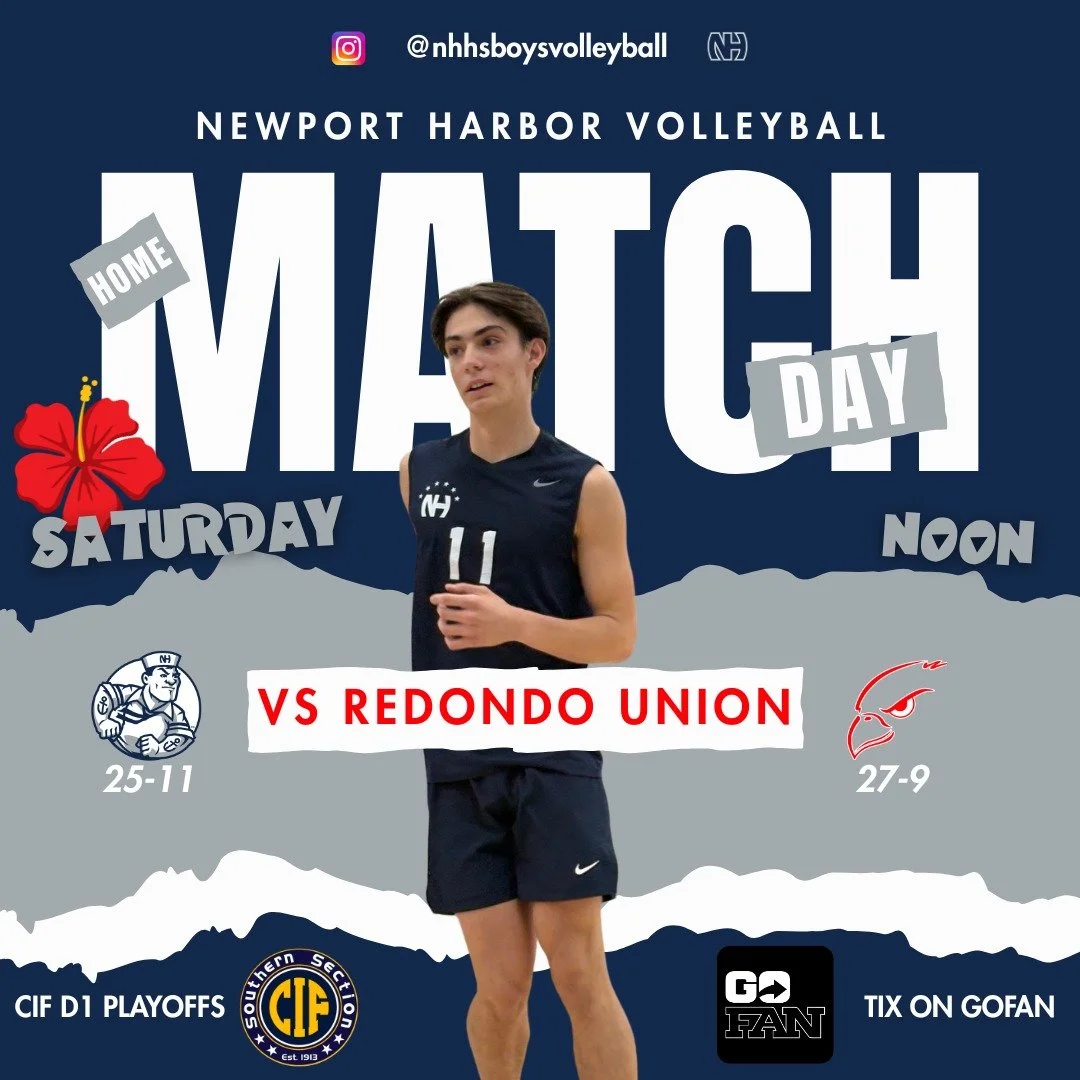 🌺 Aʟᴏʜᴀ! The Sailors are at home Saturday night (ℍ𝕒𝕨𝕒𝕚𝕚𝕒𝕟 𝕋𝕙𝕖𝕞𝕖) to take on the Seahawks from Redondo HS in their final D1 pool play match. The winner of this match will most likely advance to the CIF State playoffs. See you 𝗦𝗮𝘁𝘂𝗿𝗱