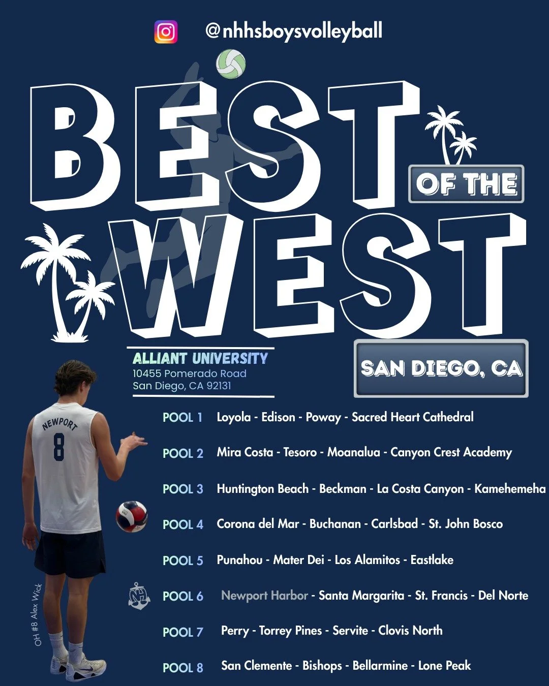 We&rsquo;re San Diego-bound! 🌴 Tomorrow, we head south to compete in the annual "𝗕𝗲𝘀𝘁 𝗼𝗳 𝘁𝗵𝗲 𝗪𝗲𝘀𝘁" tournament&mdash;arguably the most prestigious high school tournament in the nation.

The Sailors Newport have a storied histor