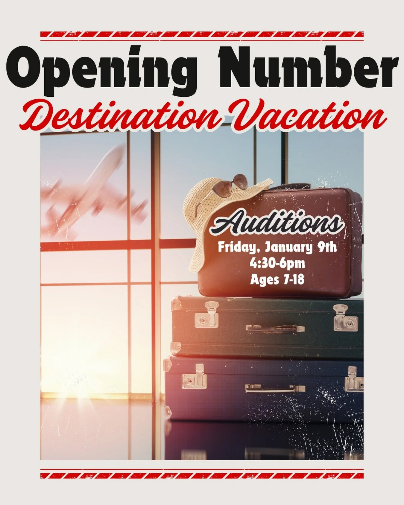 🌴✈️ DESTINATION: VACATION ✈️🌴
We are so excited to announce our 2026 Recital Theme and we&rsquo;re taking the stage on a worldwide adventure 🌎🩰

✨ Opening Number Auditions are this Friday! Any AZDD dancers ages 7-18 may audition.

Audition Detail