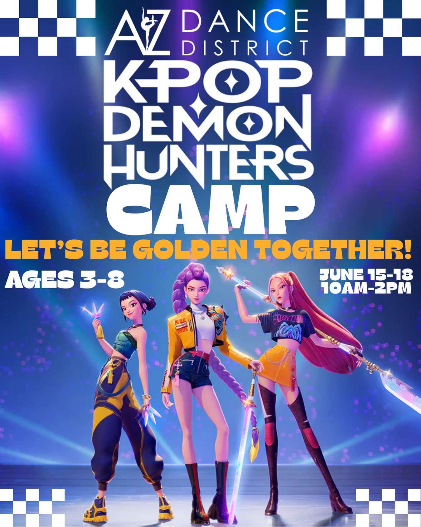 🎤KPOP DEMON HUNTERS CAMP🎤
June 15th-18th
10am-2pm daily, with early drop off and late pickup available as a daily add-on!
🎉REGISTRATION OPENS MARCH 15th🎉
Summer camps are for ages 3-8, any level! They are one of our most popular attractions, and 
