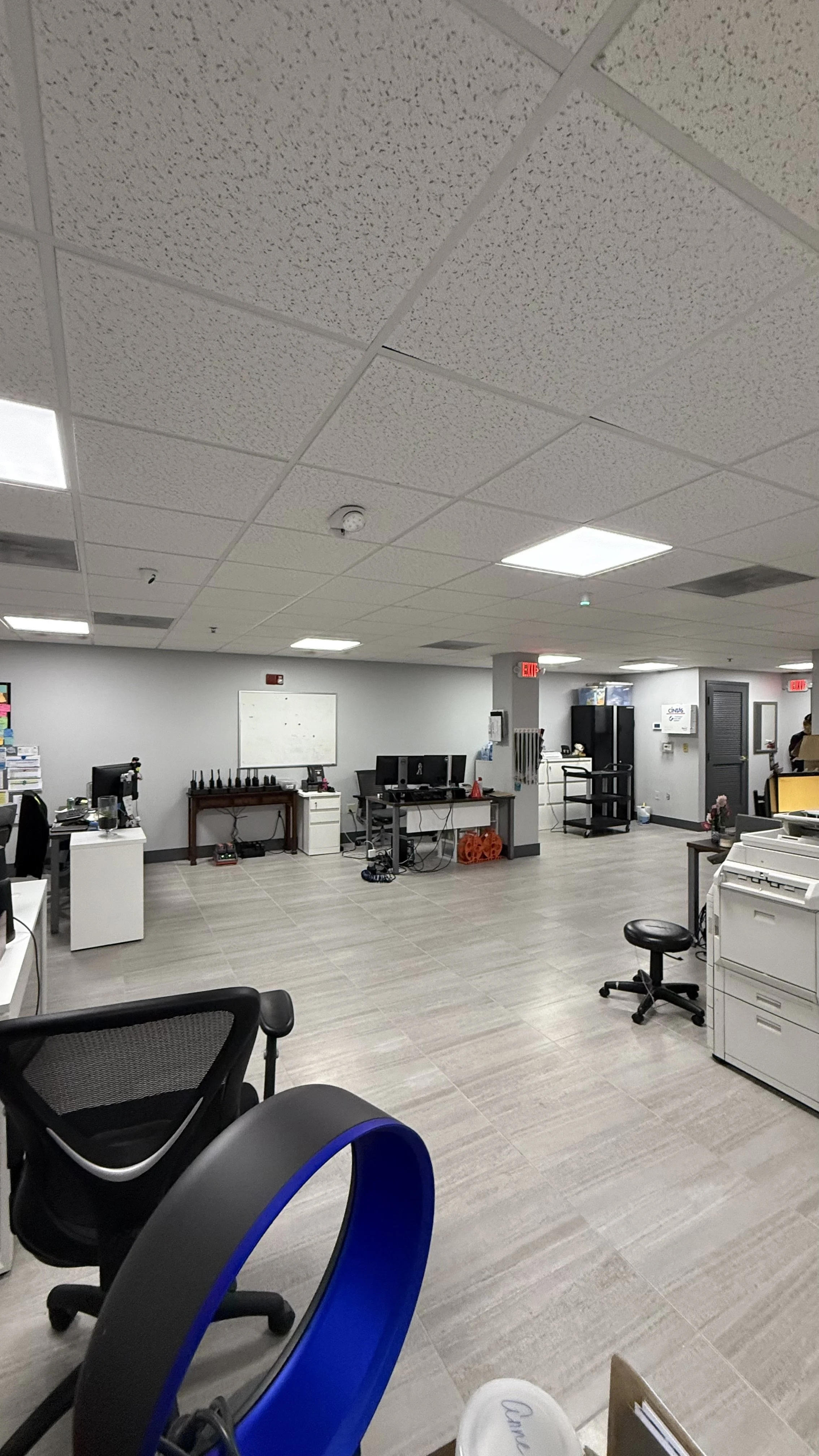 New flooring, baseboards, light panels, and paint in Miami Lakes Athletic Club
