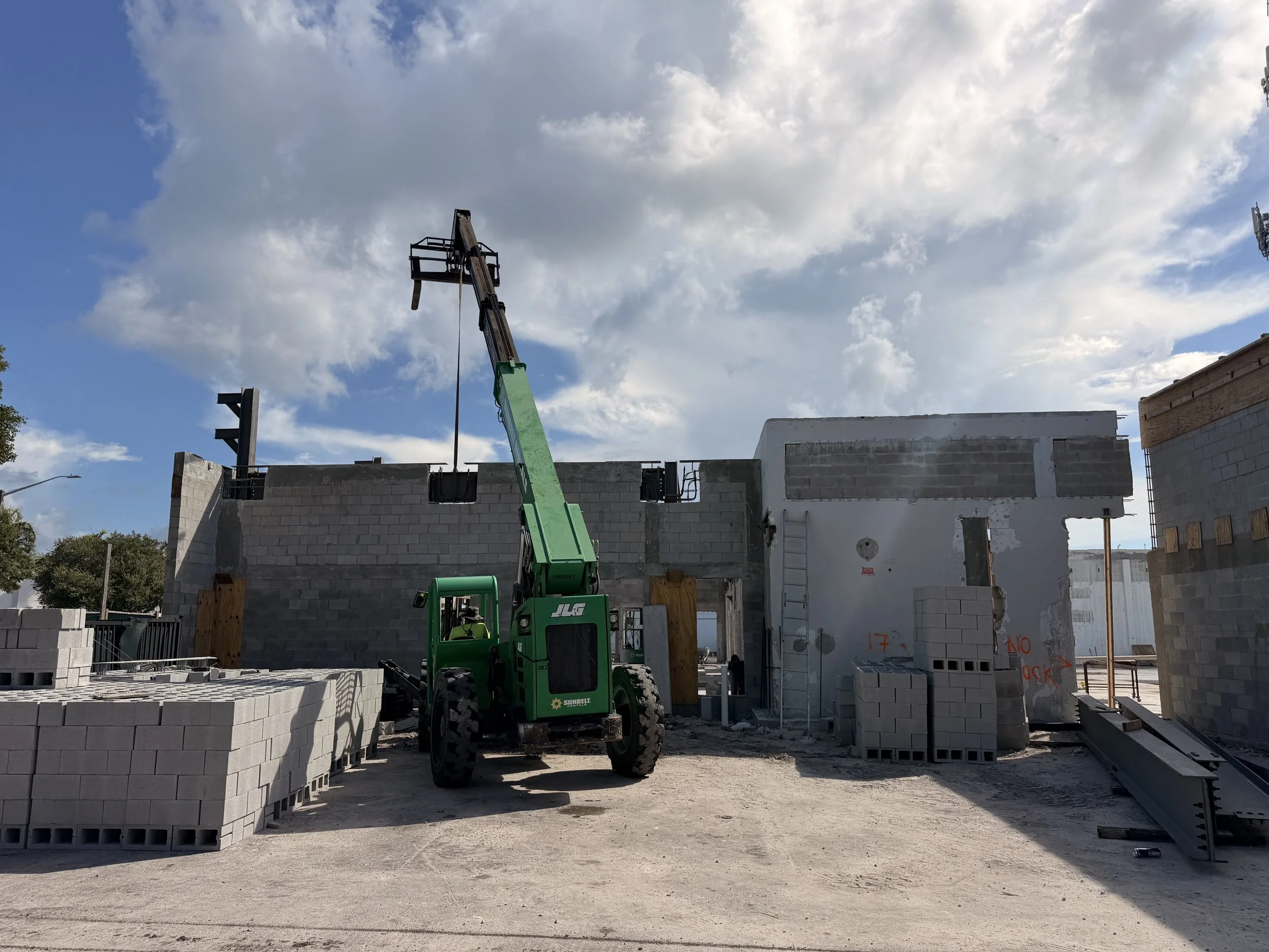 Structural work in progress new construction Data Center in Miami Gardens 