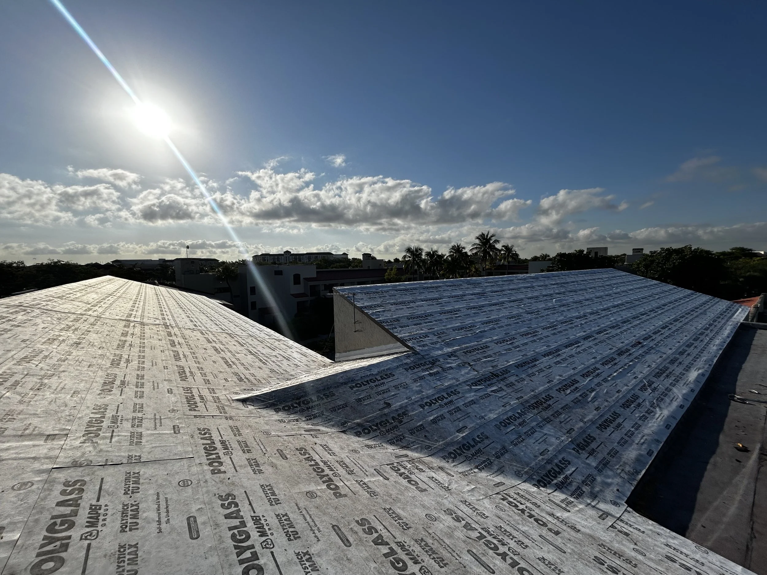 Reroof in progress at Miami Lakes Hotel