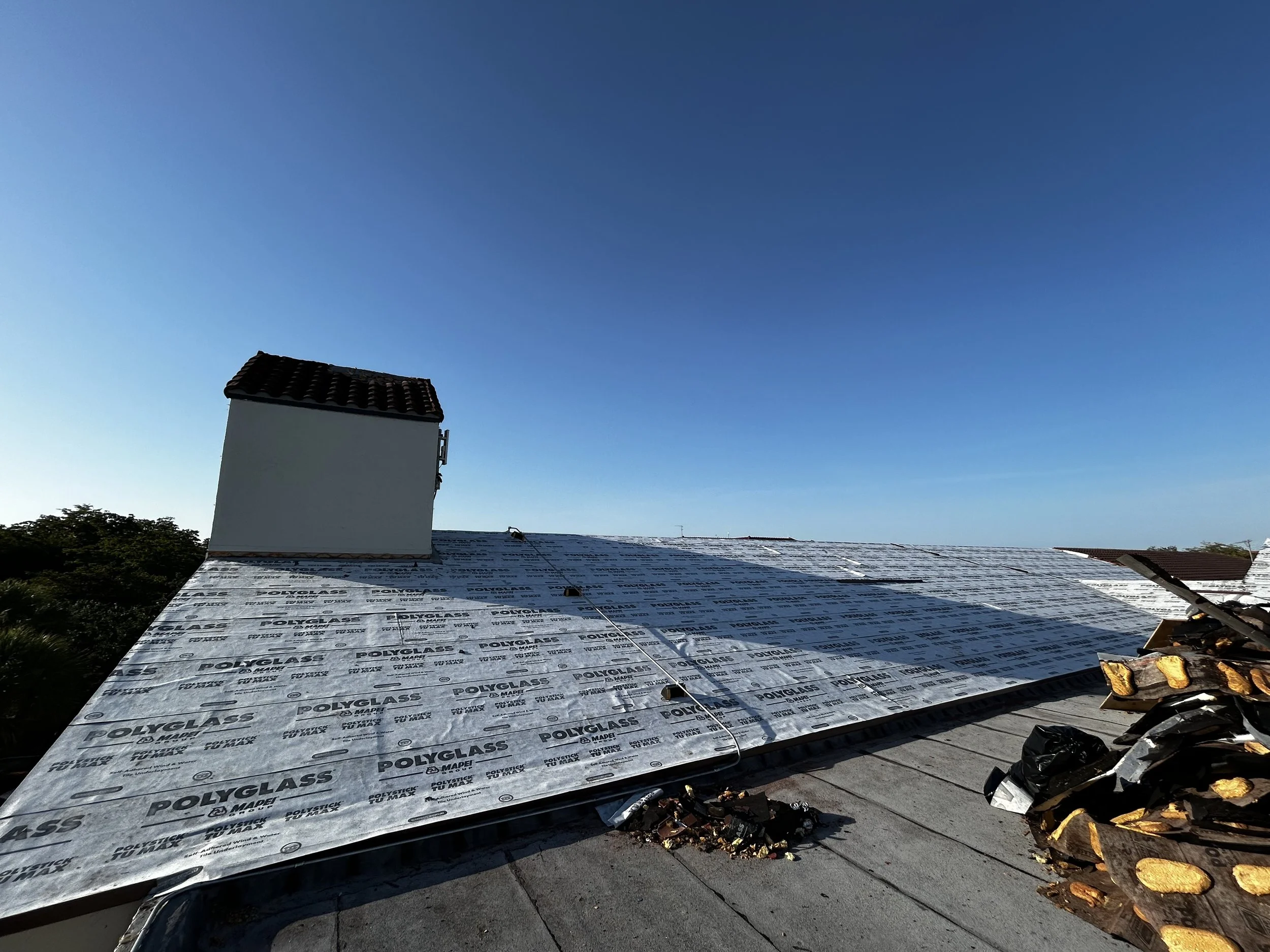 Reroof in progress at Miami Lakes Hotel