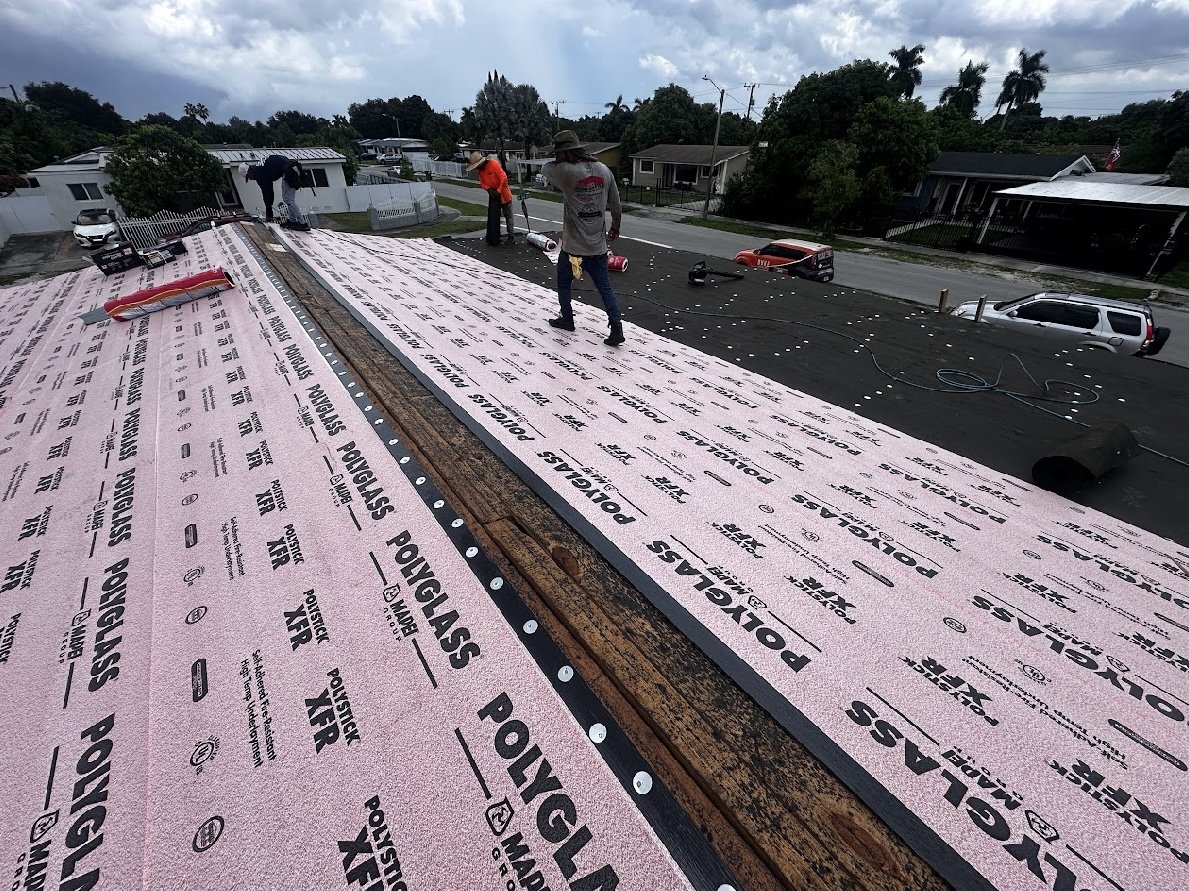 New metal roof in progress in Miami Gardens