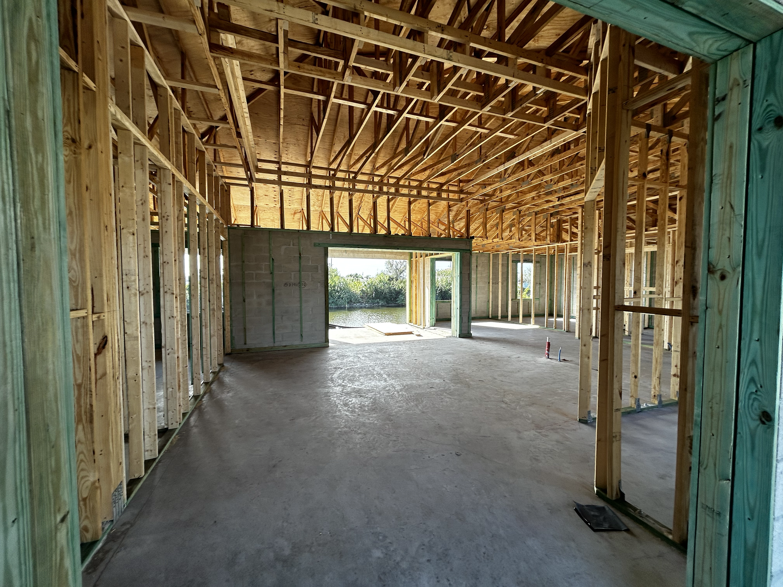 New home construction progress in Cape Coral, Florida