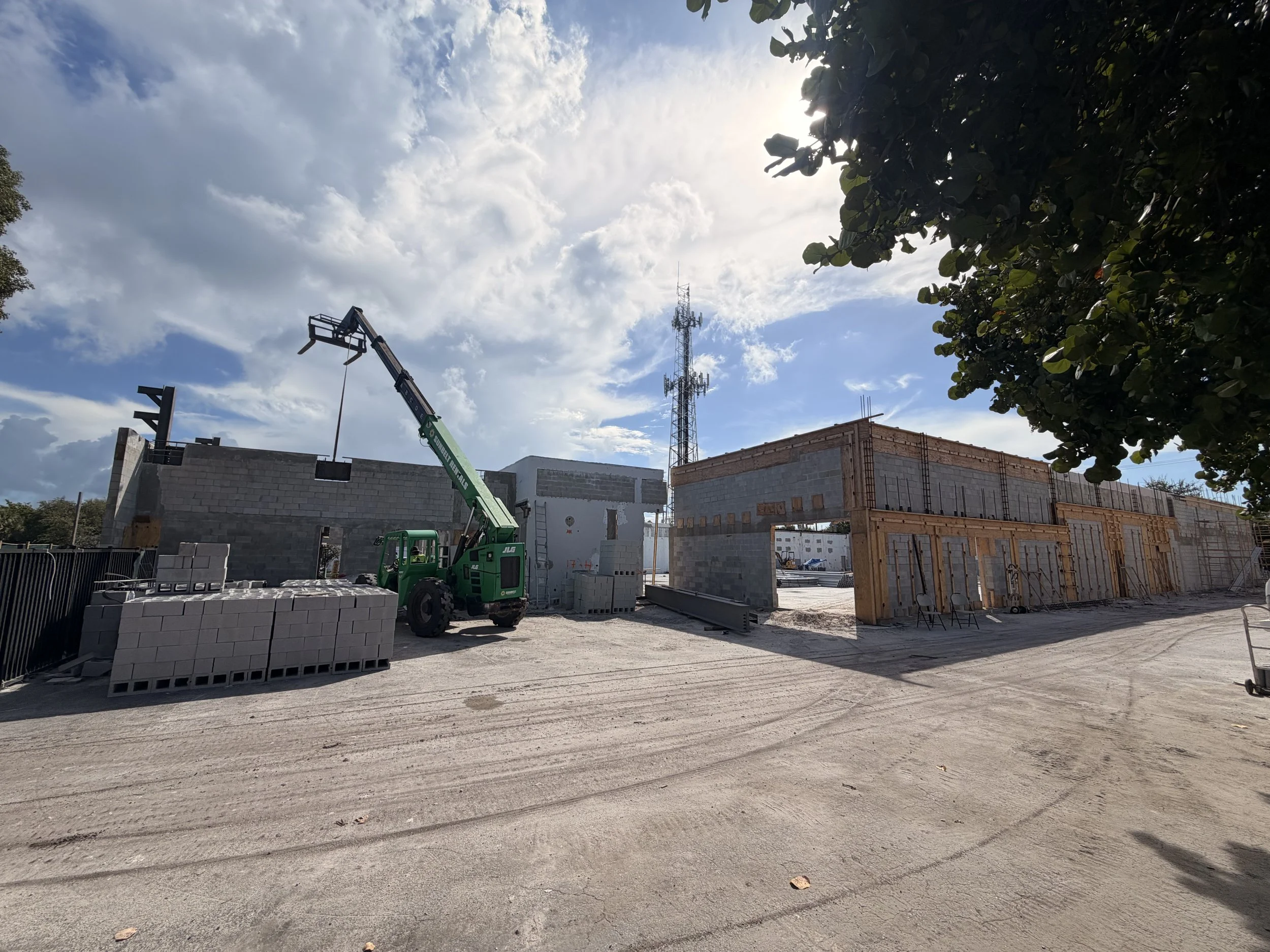 Structural work in progress new construction Data Center in Miami Gardens 