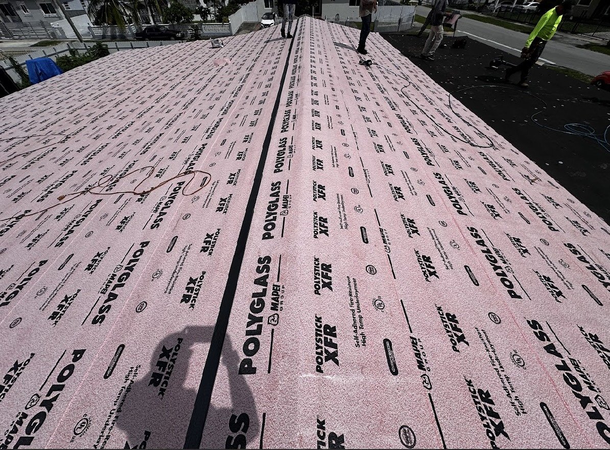 New metal roof in progress in Miami Gardens