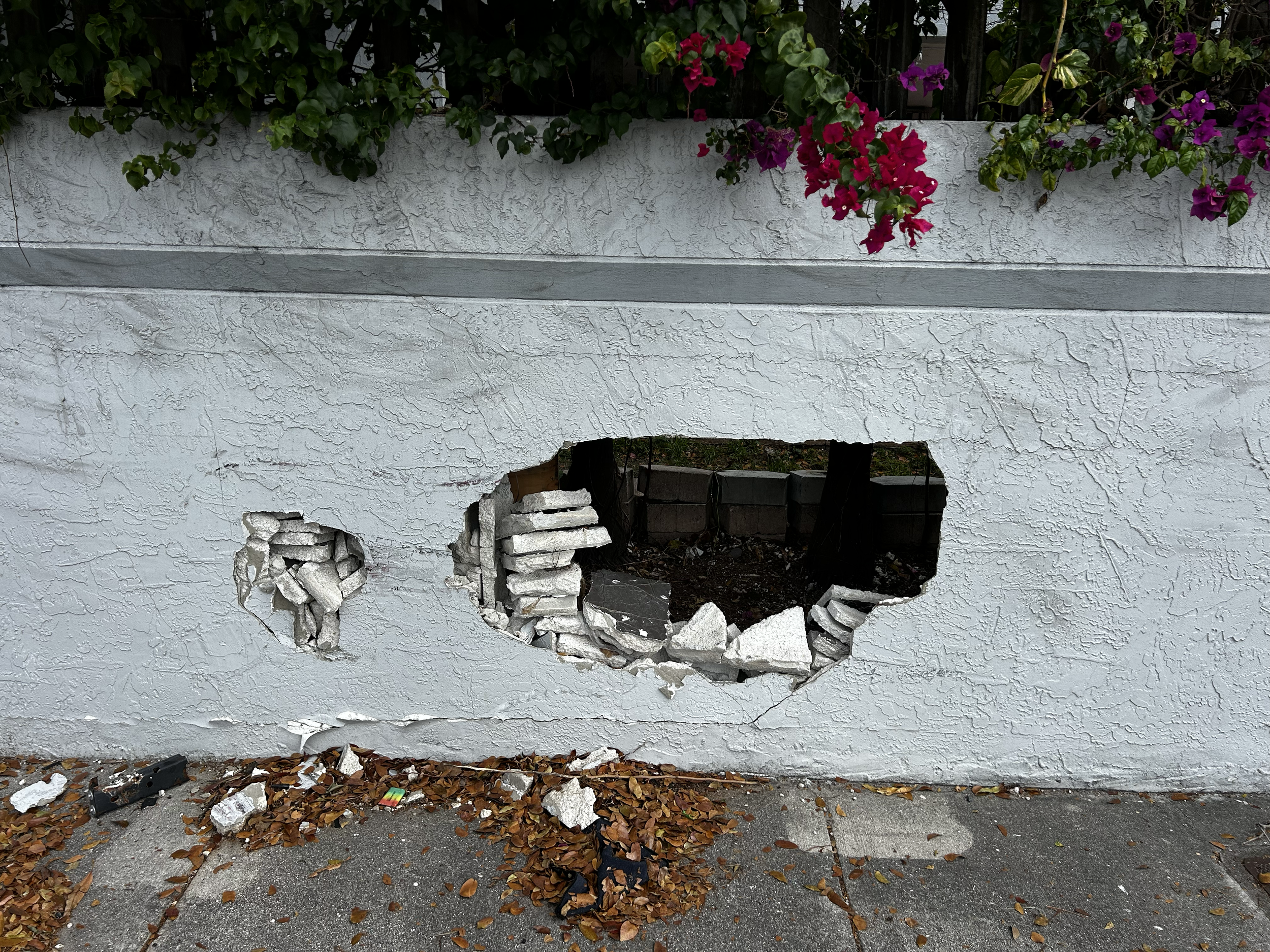 Structural repair on brick wall in South Florida