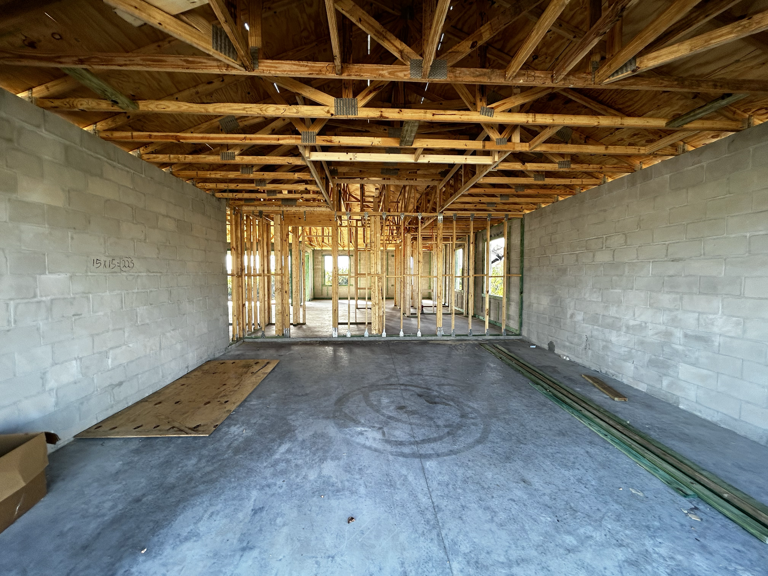 New home construction progress in Cape Coral, Florida