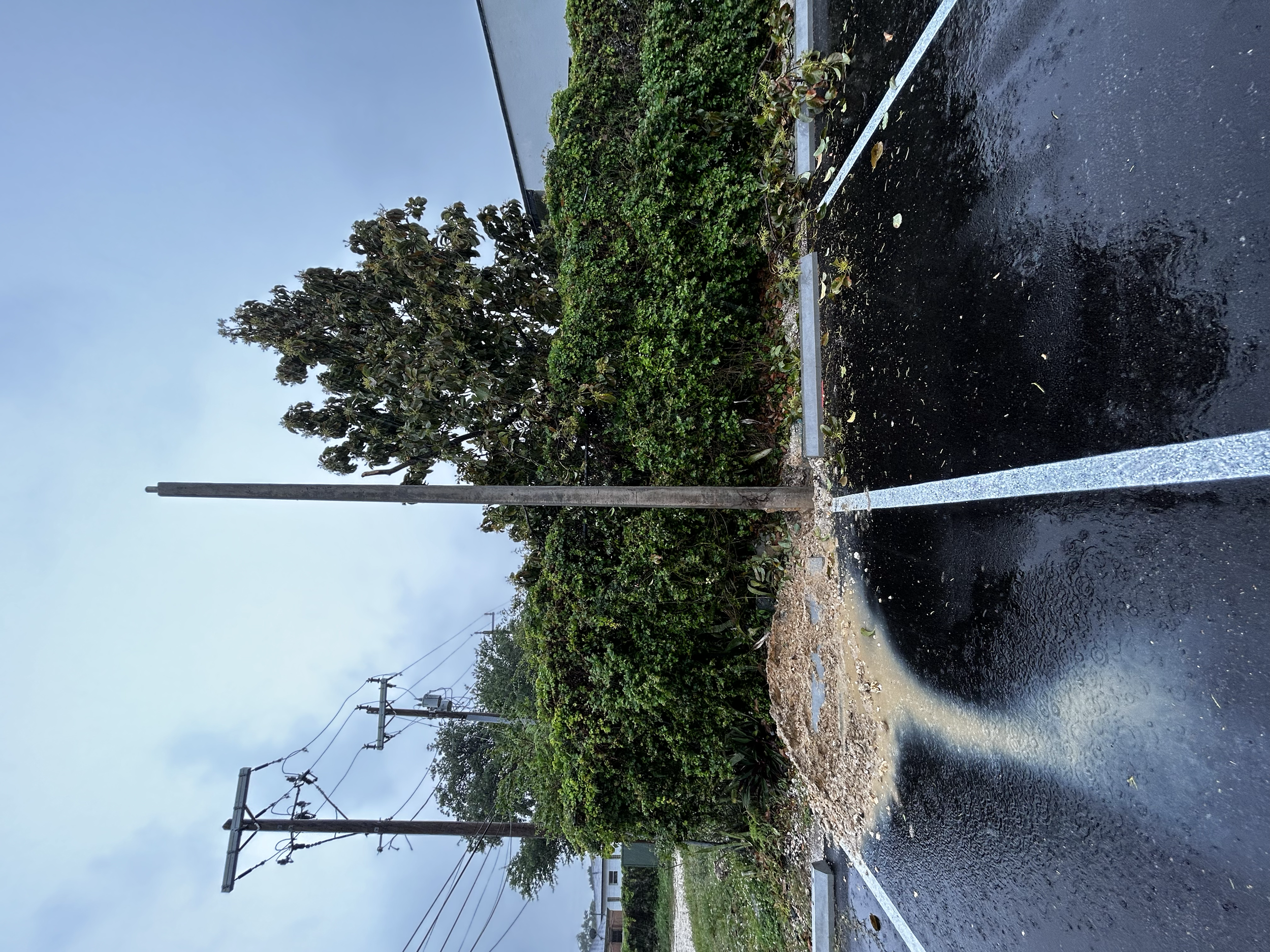 Parking lot posts + wiring installed in Miami