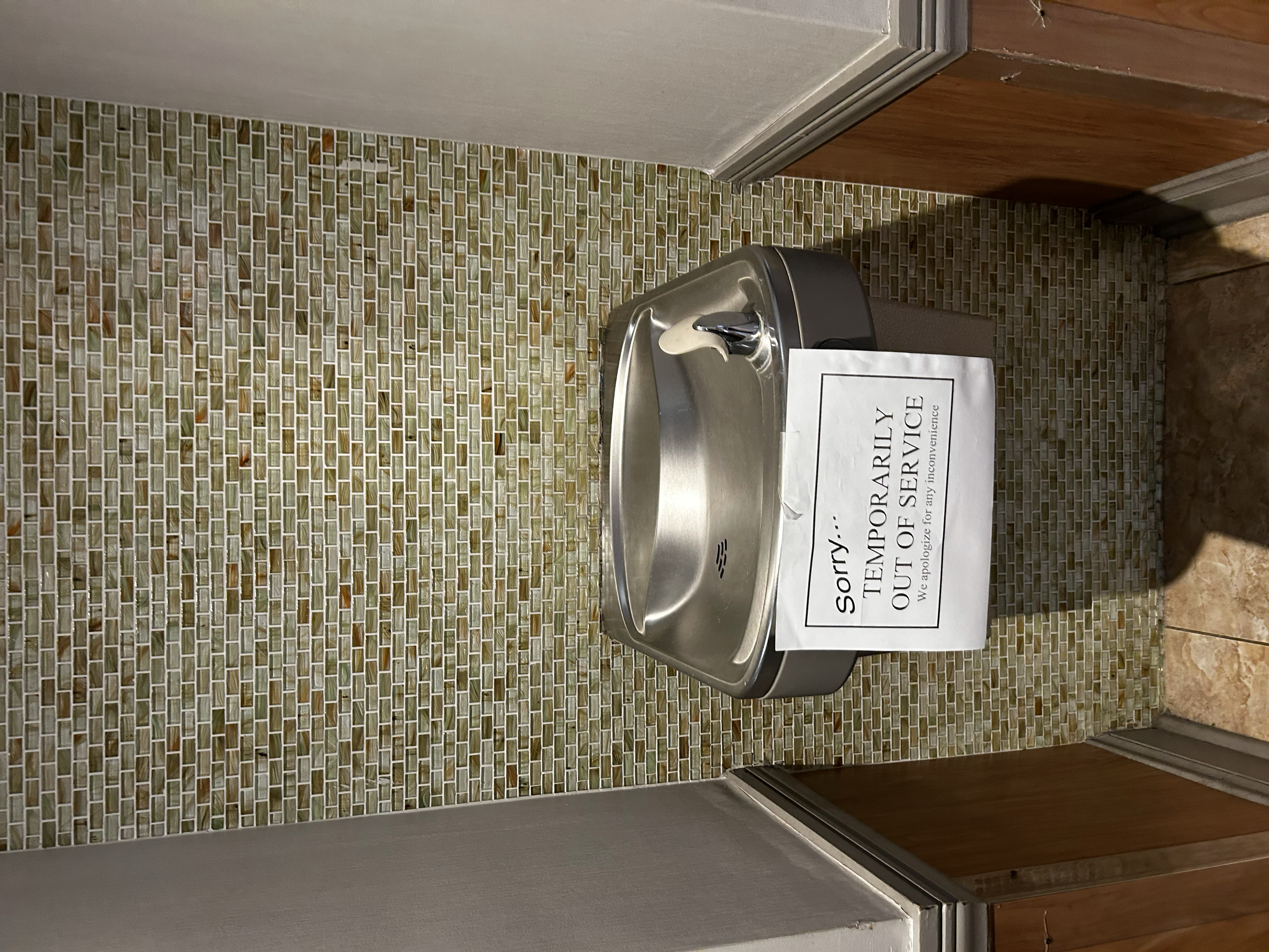 Before new water fountain replacement