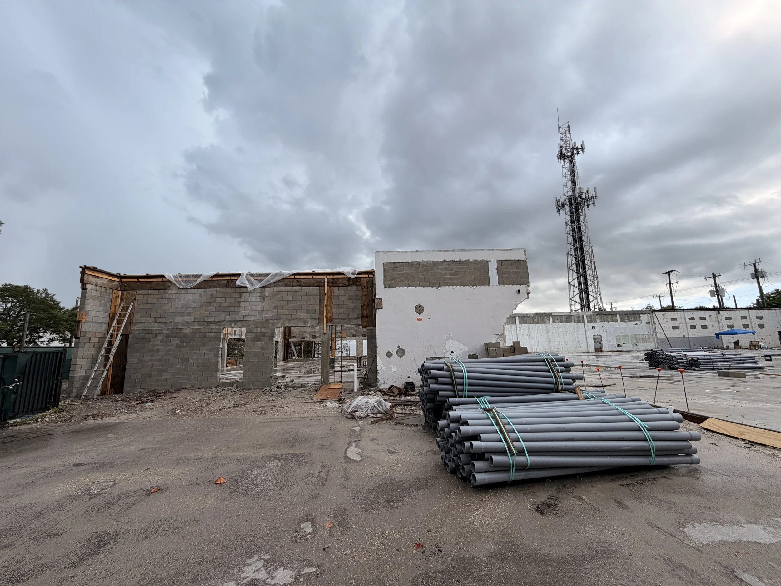 Structural work in progress new construction Data Center in Miami Gardens 